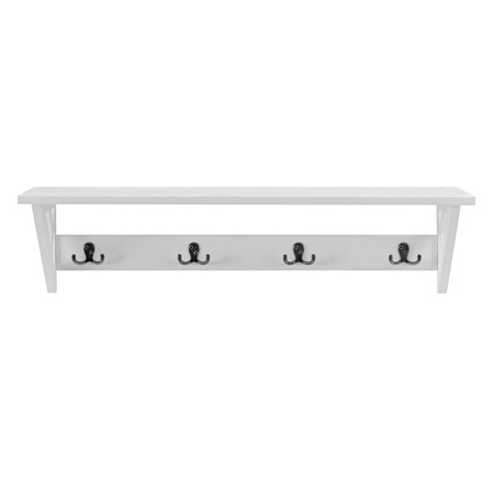 Alaterre Furniture Coventry Coat Hook with Storage Bench Hall Tree Set, White ANCT0509WH